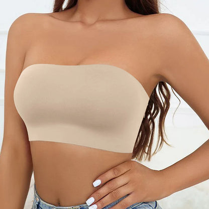 Varsbaby Women's Tube Strapless Bra - Chest Wrap Bandeau, Unlined Seamless Underwear Tops - Breathable Comfort
