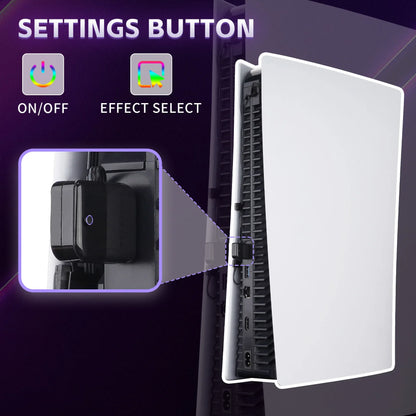 eXtremeRate RGB LED Kit for PS5 (CFI-1 Series) – Rainbow Logo with 40 Effects for Disc & Digital Edition Console