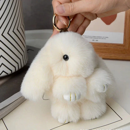 15cm Rabbit Fur Keychain - Cute Bag Charm, Car Pendant and Gift Accessory