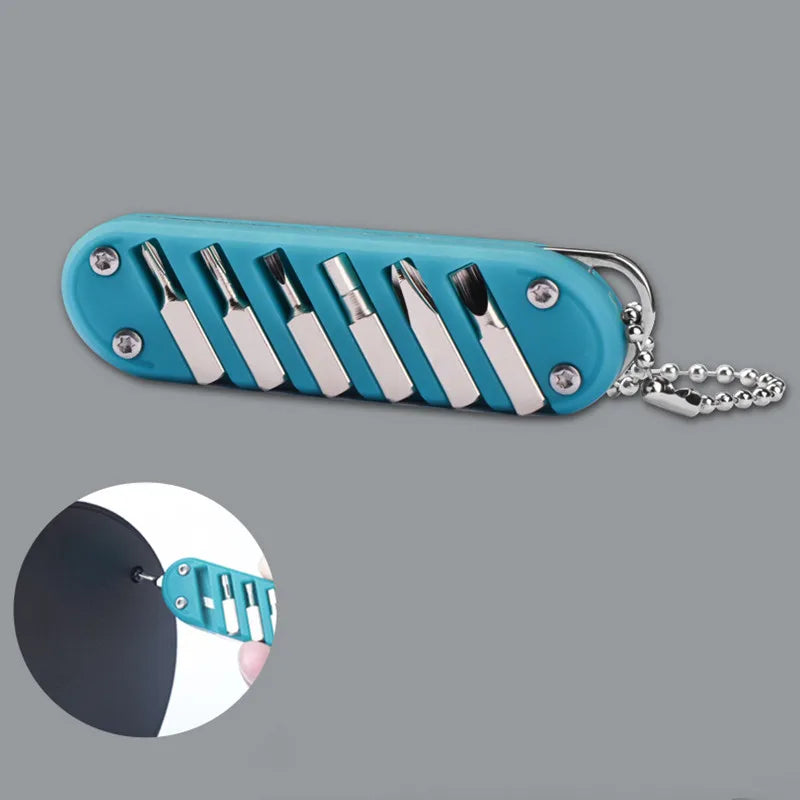 Multifunctional Outdoor Portable Folding Key Knife - Screw Combination Tool, Stainless Steel Pocket Keychain Knife