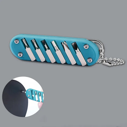 Multifunctional Outdoor Portable Folding Key Knife - Screw Combination Tool, Stainless Steel Pocket Keychain Knife