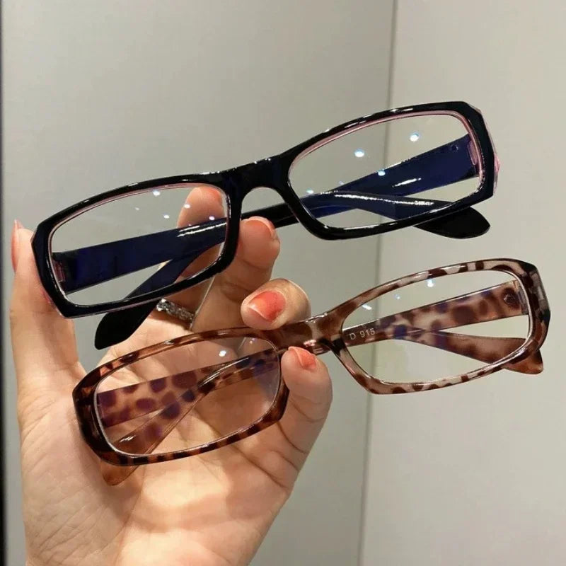 Japanese Korean Retro Square Glasses – Harajuku Clear Frame Eyewear with Blue Light Blocking