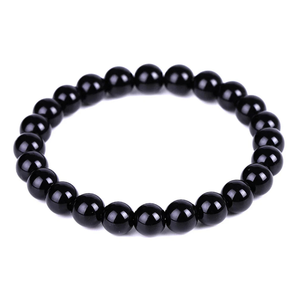 Black Obsidian Natural Stone Bracelet | Fat Relief, Blood Circulation & Anti-Anxiety Jewelry for Men & Women