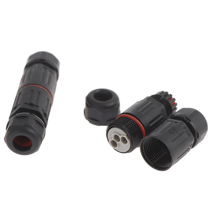 IP68 Waterproof Outdoor 2/3 Pin Electrical Plug Connector – Industrial Quick Screw Wire Cable Socket Straight Connection
