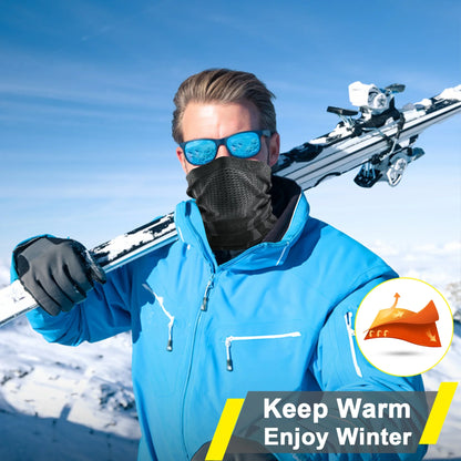 Thermal Face Bandana Mask Neck Warmer Gaiter - Bicycle Cycling Ski Tube Scarf for Hiking - Breathable Print Masks for Women and Men Winter