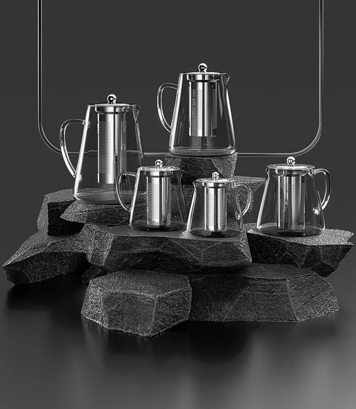 Heat-Resistant Glass Teapot with Stainless Steel Tea Strainer Infuser – Flower Kettle Kung Fu Teaware Set for Puer & Oolong Tea