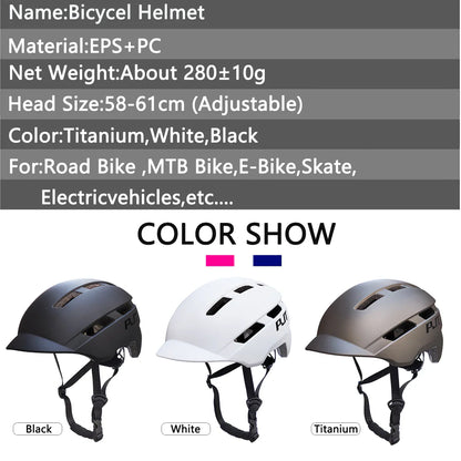 PJT New Cycling Helmet - In-Mold Mountain & Road Bike Helmet with USB Rechargeable Tail Light, Sports Safety MTB Helmet