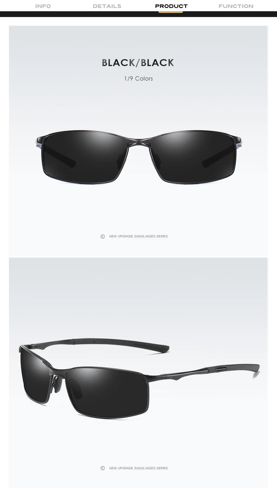 Aoron Polarized Sunglasses — Unisex Driving Mirror Sun Glasses with Metal Frame & UV400