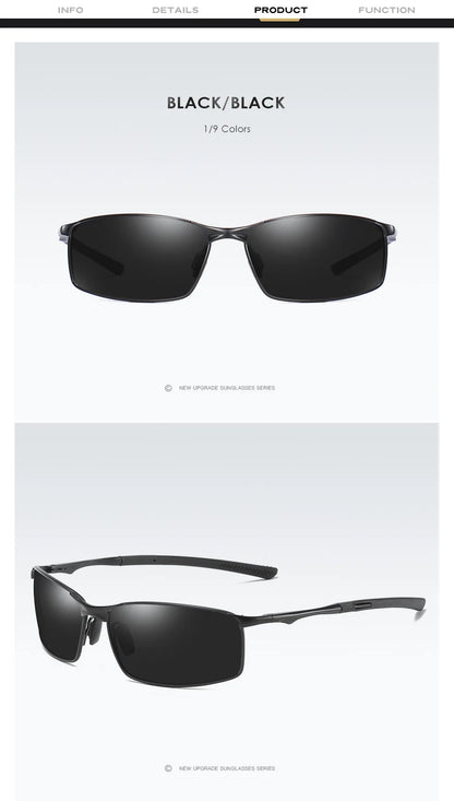 Aoron Polarized Sunglasses — Unisex Driving Mirror Sun Glasses with Metal Frame & UV400