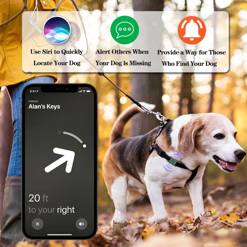 2-Pack AirTag Dog Collar Holders — Waterproof Silicone Hidden Loop Anti-Lost Tracker Accessory