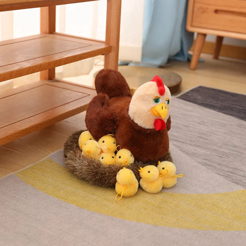 Swan & Chick Family Plush Toy — Lifelike Mother and Baby Stuffed Animals with Nest for Kids
