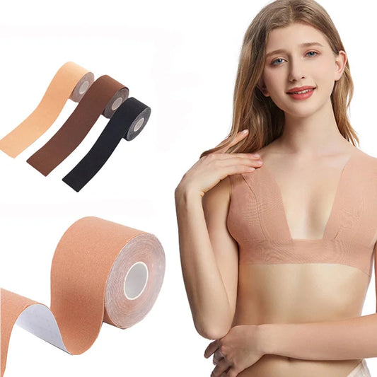 HaleyChan Boob Tape & Breast Lift Adhesive – Invisible Push Up Bra Tape with Nipple Covers for Strapless Support Bralette Style (1pc)