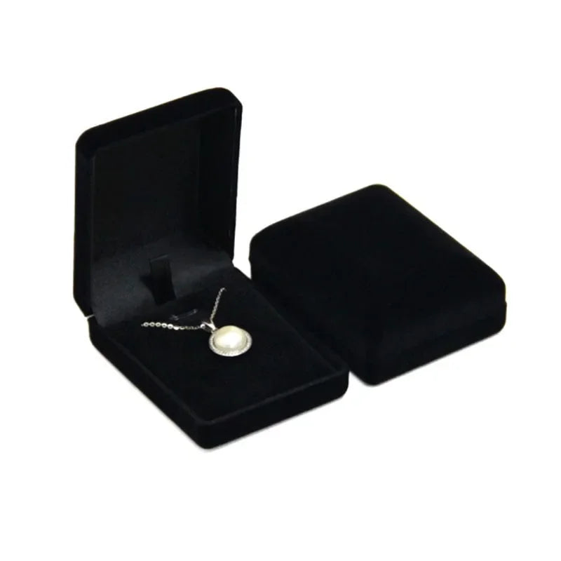 Velvet Necklace & Pendant Box — Jewelry Organizer and Gift Storage Container for Trinkets