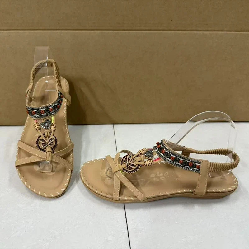 Women’s Bohemian Platform Sandals - Lightweight Soft Sole Casual Beach Shoes