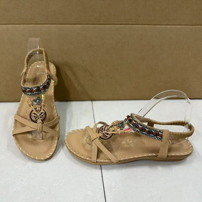 Women’s Bohemian Platform Sandals - Lightweight Soft Sole Casual Beach Shoes