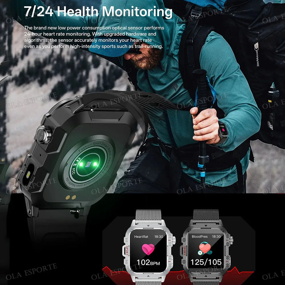 Military Smart Watch HT30 - Outdoor Sports Fitness Tracker with GPS & Bluetooth Calls