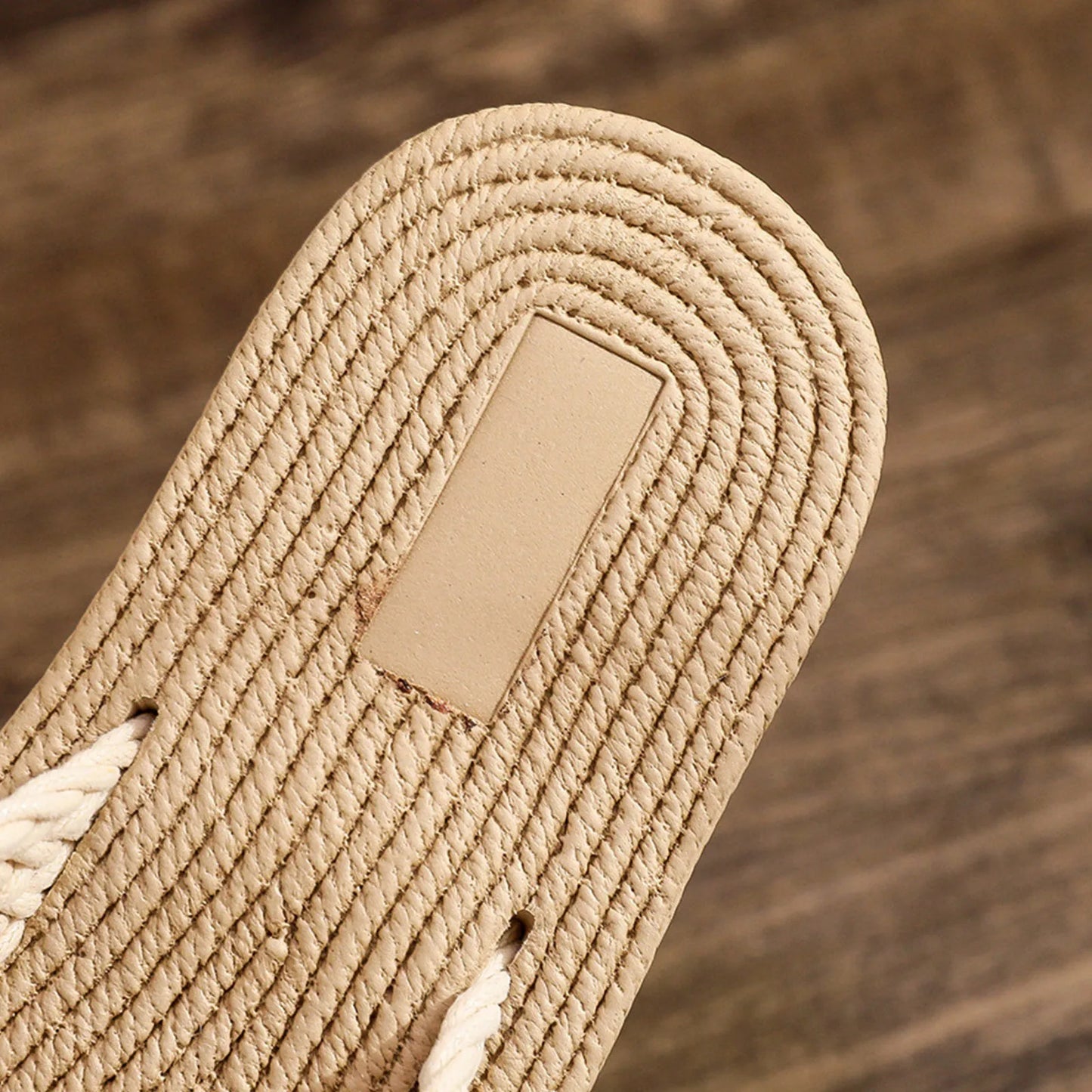 Women’s Beach Flip Flops - Flat Thong Sandals with Imitation Hemp Rope Design