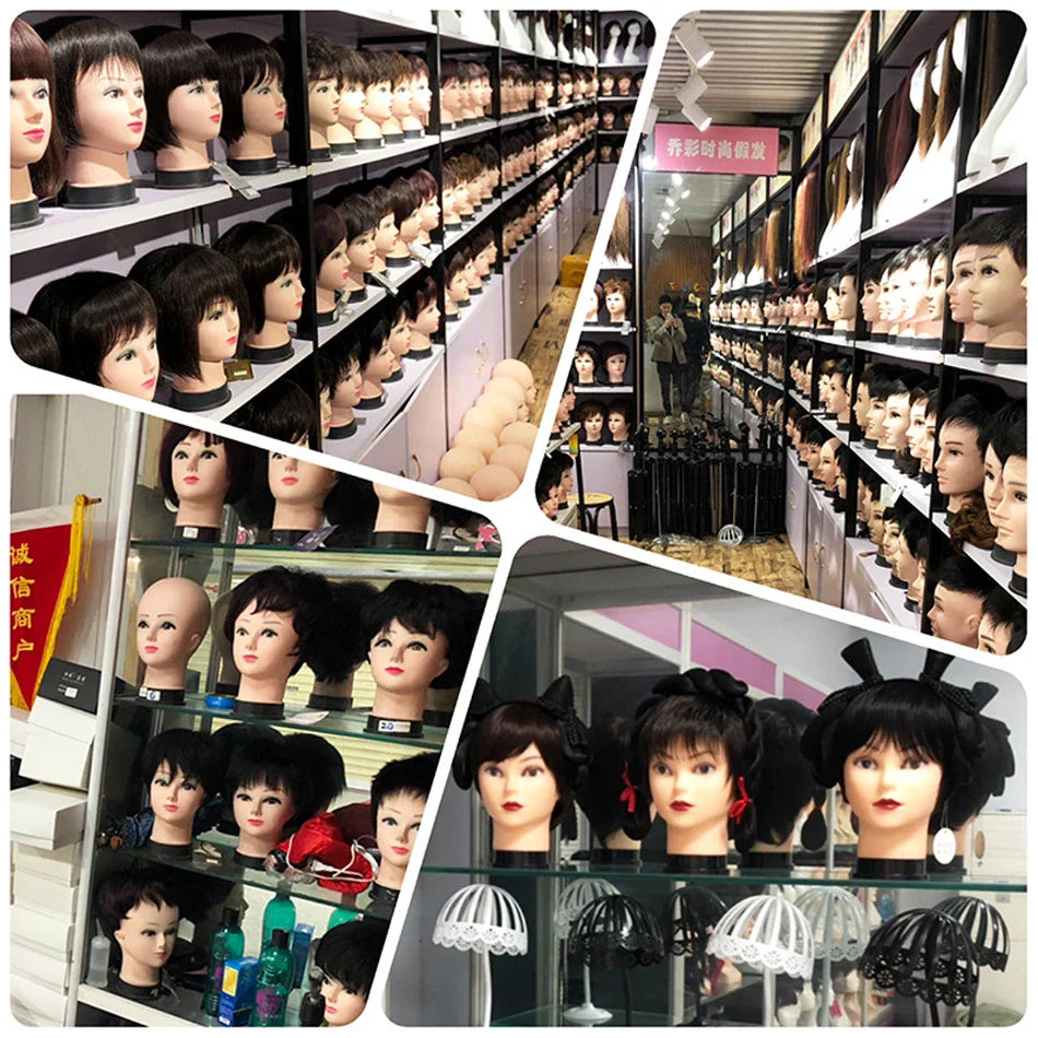Mannequin Head Wig Stand — Adjustable Tripod Holder for Wig Making, Display, and Cosmetology Training