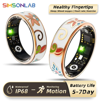 New Smart Ring 5ATM Waterproof – Wireless Call, Heart Rate, Sleep & Blood Oxygen Monitoring Fitness Tracker for Android & iOS (Unisex Gift Smart Health Ring)