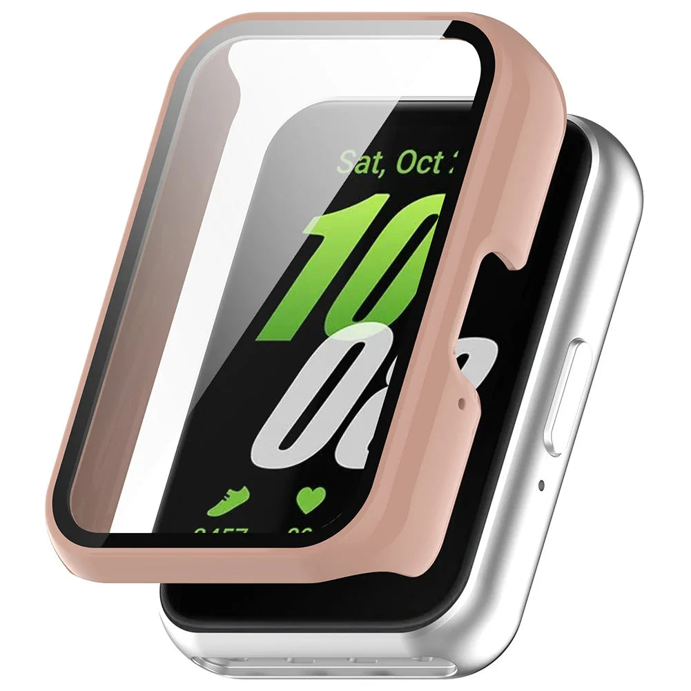Protective Watch Case for Samsung Galaxy Fit 3 SM-R390 – PC Cover with Tempered Glass, Anti-Fall & Anti-Scratch