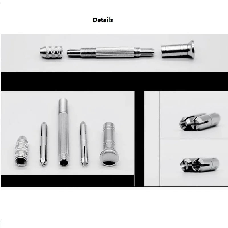 Manual Woodworking Pin Vise – Steel Cap Hand Drill Tool for Resin, Jewelry, Zinc Alloy & Watch Repair