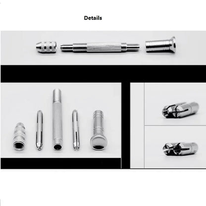 Manual Woodworking Pin Vise – Steel Cap Hand Drill Tool for Resin, Jewelry, Zinc Alloy & Watch Repair