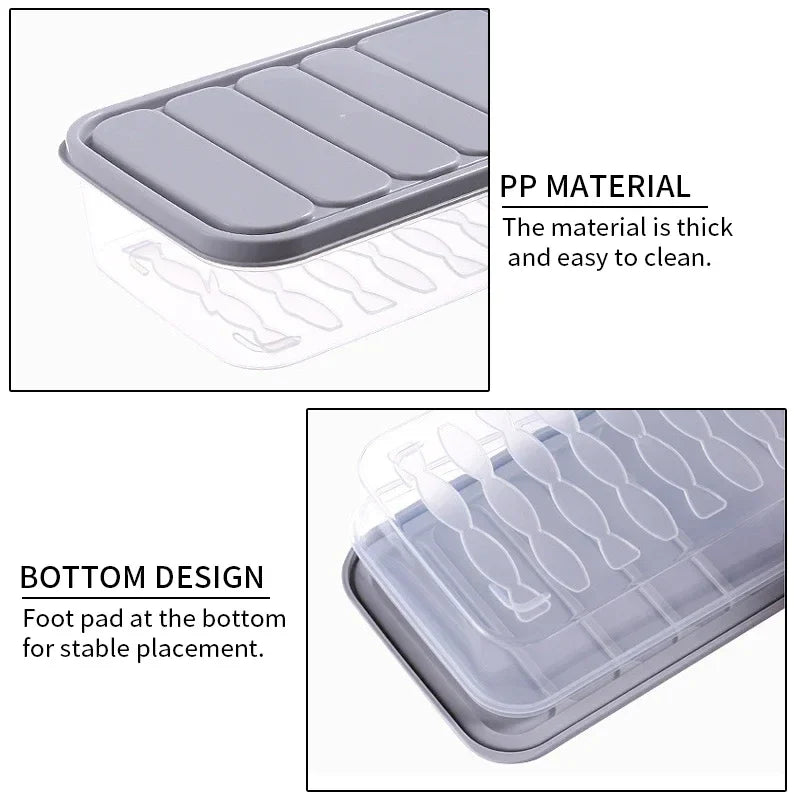 Freezer Dumpling Storage Box — Stackable Square Plastic Food Saver with Lid, Single-Layer Sealed Transparent Container
