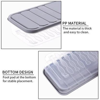Freezer Dumpling Storage Box — Stackable Square Plastic Food Saver with Lid, Single-Layer Sealed Transparent Container