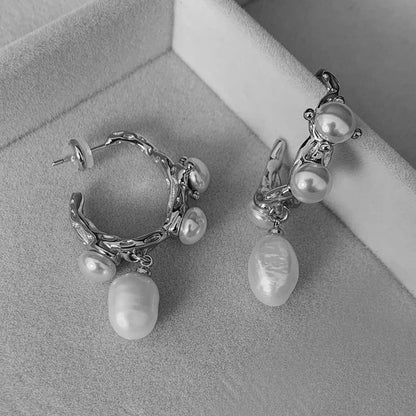 Kshmir Vintage Baroque Freshwater Pearl Earrings – Elegant Jewelry for Women Party & Fashion