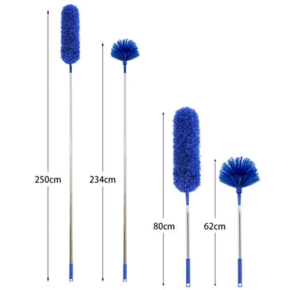 2.5m Spider Web Broom Set — 3-Pack Retractable Ceiling & Roof Dust Sweeper, Extended Dust Duster