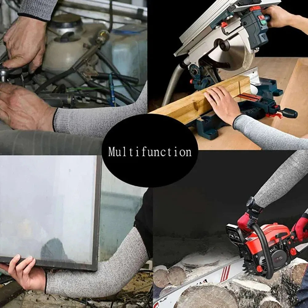 Level 5 Anti-Cut Safety Sleeves – Puncture-Resistant Arm Guard Gloves, Breathable Cutting Protection for Household Use
