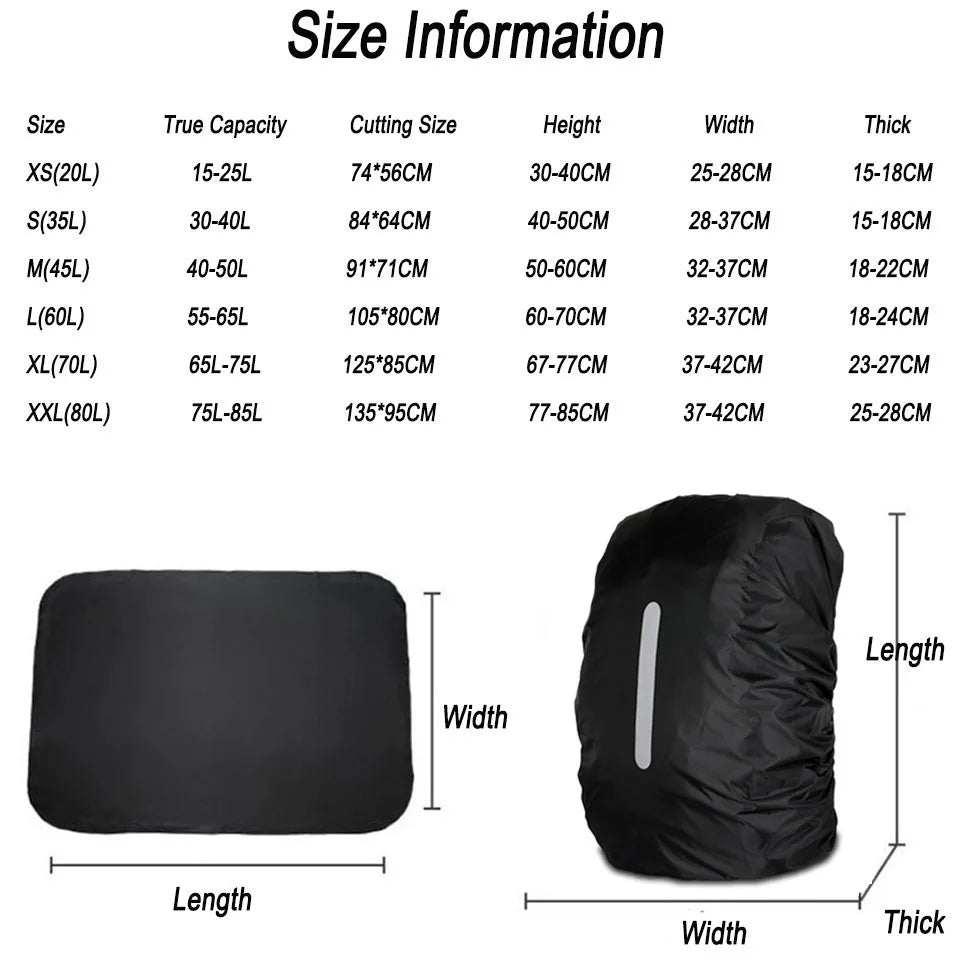 KoKossi 25-80L Backpack Rain Cover – Waterproof Outdoor Sports, Hiking, Cycling & Camping Bag Protector for Men & Women