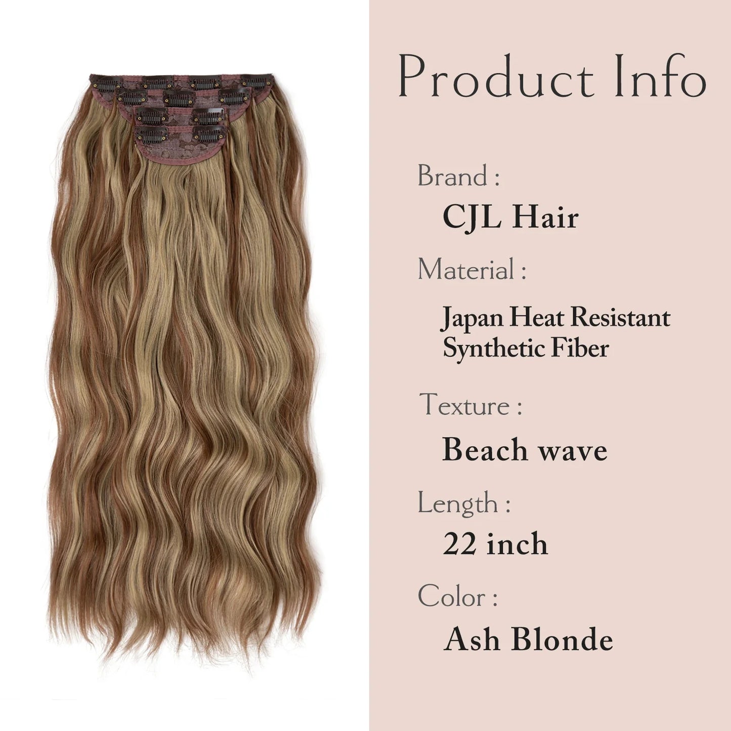 SARLA Synthetic Long Wavy Clip-In Hair Extensions 22" Thick Hairpiece for Women – Brown, Blonde, Black