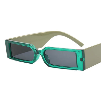 Luxury Rectangle Vintage Sunglasses for Men – Hip Hop Designer Black Small Frame UV400 Shades