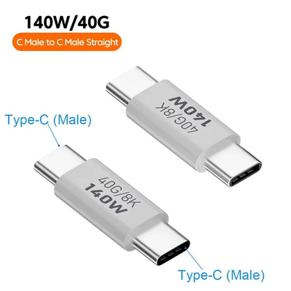 NNBILI 140W 40Gbps OTG Type-C Adapter – 90° USB-C to USB-C Fast Charging & Data Transfer for iPhone 15 & MacBook