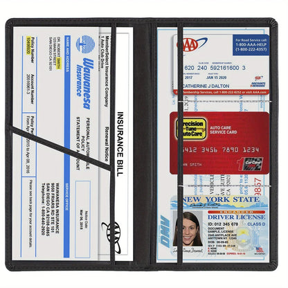 Men's Card Holder, Car Registration Vehicle License Insurance Card Holder Wallet