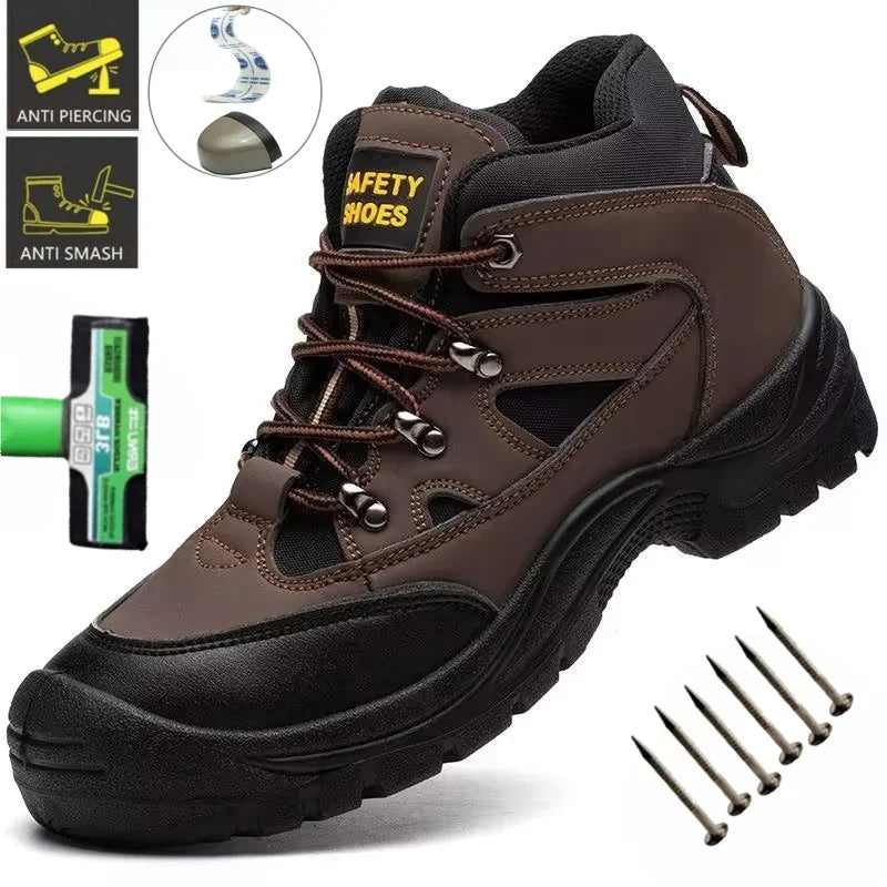 Lightweight Men's Safety Boots – Steel Toe, Anti-Puncture, Non-Slip Work Sneakers, Indestructible Work Shoes