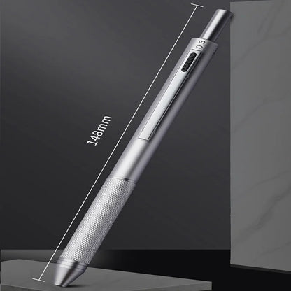 4 in 1 Multifunction Luxury Pen - 3-Color Ballpoint, 0.5mm Mechanical Pencil, Metal Retractable with Gravity Sensor