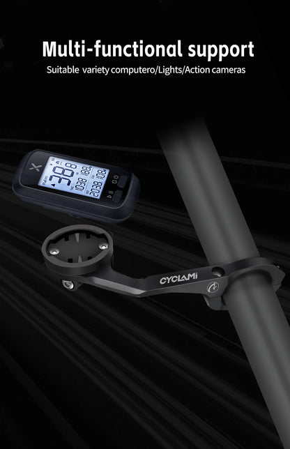CYCLAMI S5 Aluminum Alloy Double-Sided Bike Computer Mount — MTB Road GPS Headlight Holder for GARMIN, XOSS, IGPSPORT, Coospo