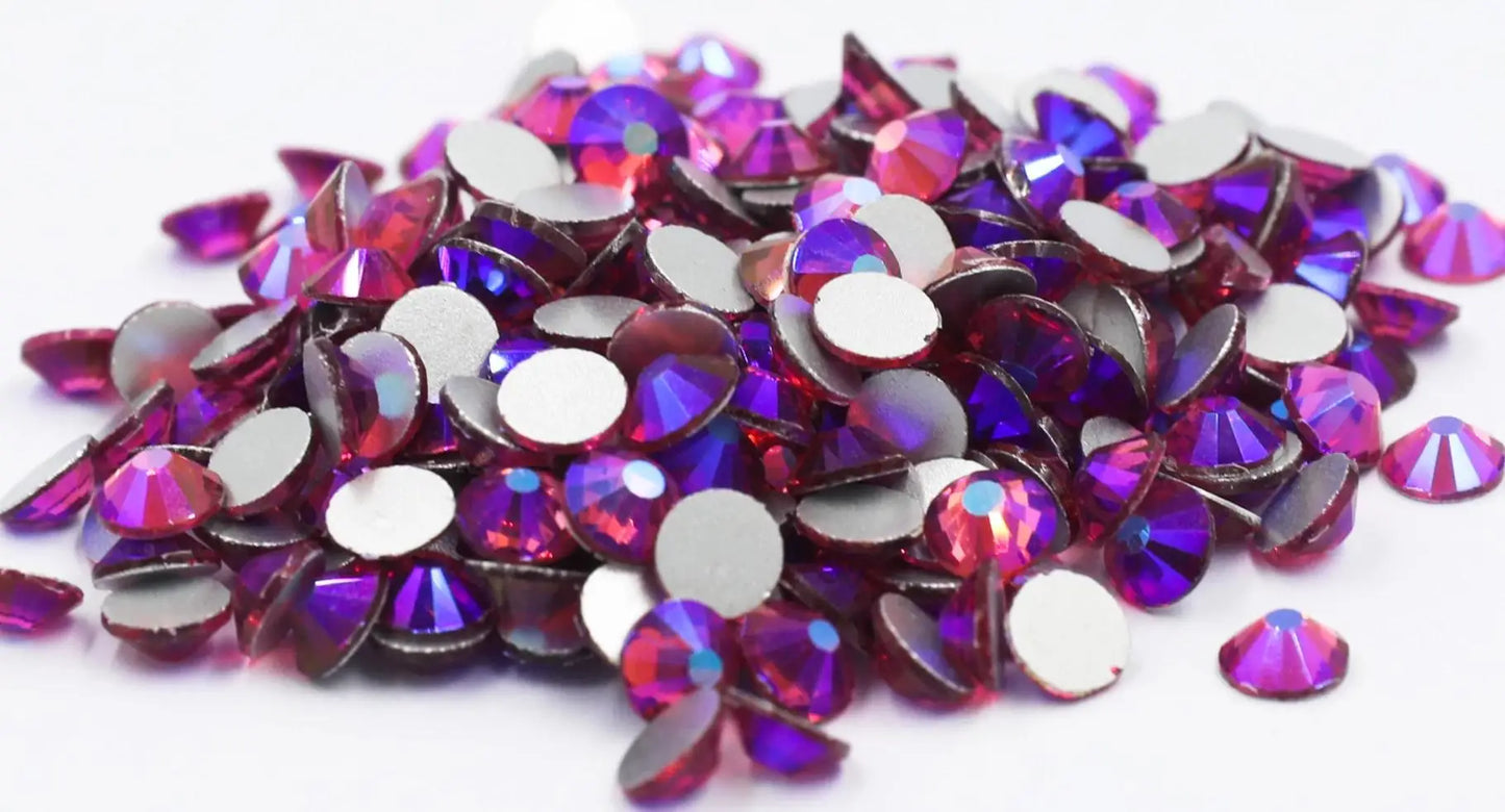 Light Pink & Rose 3D Glass Nail Art Rhinestones – SS3-SS30 Crystal Non-Hotfix Nail Decorations for Manicure Design & DIY Nails