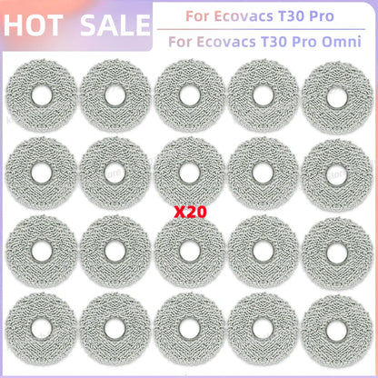 Replacement Parts for Ecovacs T30 Pro Omni & YEEDI M12 Ultra Plus – Main Roller, Side Brush, Filter, Dust Bag, Mop Cloth