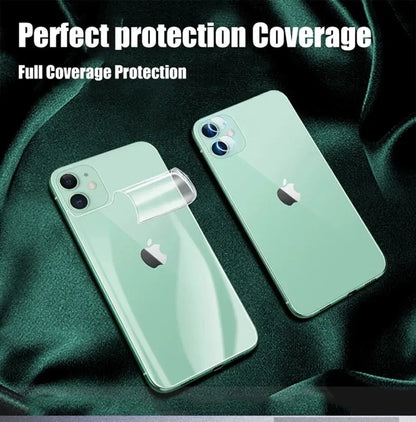 4-Pack Full Cover Hydrogel Screen Protectors for iPhone 11-15 Pro Max & Plus – Back Film, Not Glass