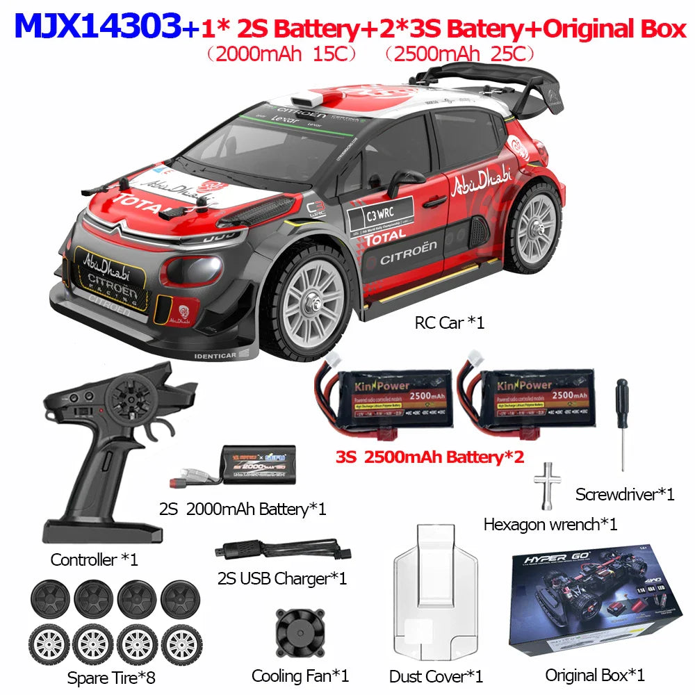 MJX 14301/14302/14303 1/14 RC Car — 55km/h Brushless HYPER GO 2.4G 4WD Off-Road High-Speed Remote Control Car Truck Hobby Toy