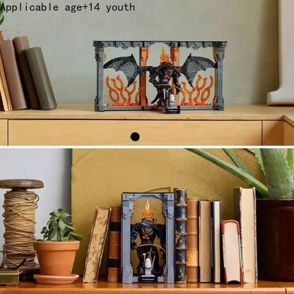 MOC 2025 Balrogs Book Nook – 10367 Creative Building Block Display Set, Bookshelf Decor for Adults, Birthday Gift