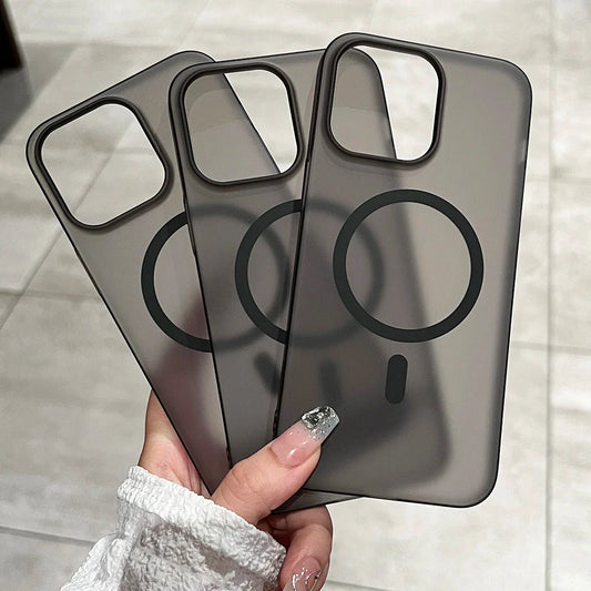 Matte Ultra-Thin iPhone Case – Hard PC Translucent Cover with MagSafe Magnetic Wireless Charging, Fits iPhone 11-17 Pro Max