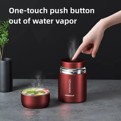 600/800/1000ml Stainless Steel Food Thermos — 316 Vacuum Insulated Lunch Jar with Spoon & Carry Bag for Kids