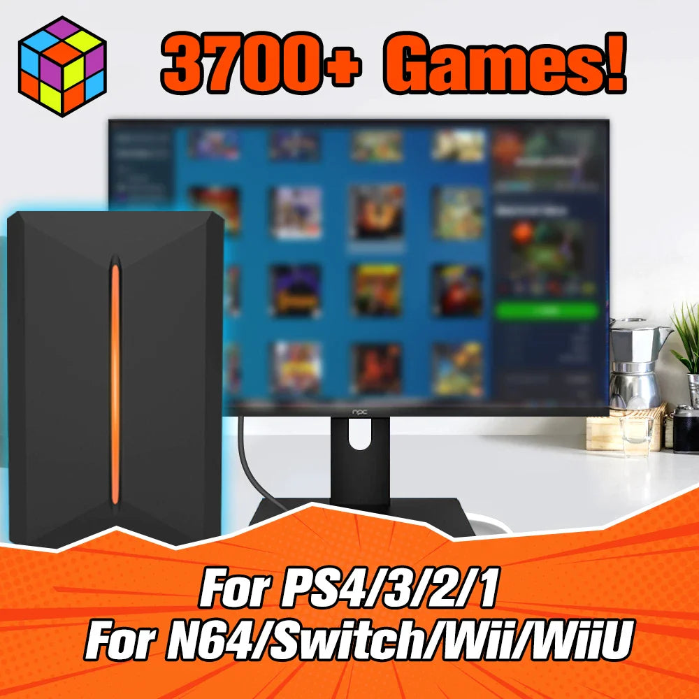 Launchbox Retro Gaming Hard Drive Console for PS4/PS3/PS2/WiiU/Wii/N64/DC/PS1 & PC with 3760+ 3D Games