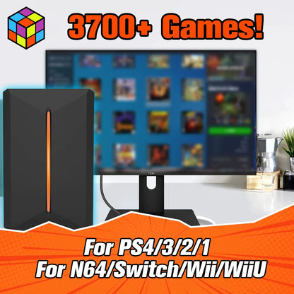 Launchbox Retro Gaming Hard Drive Console for PS4/PS3/PS2/WiiU/Wii/N64/DC/PS1 & PC with 3760+ 3D Games
