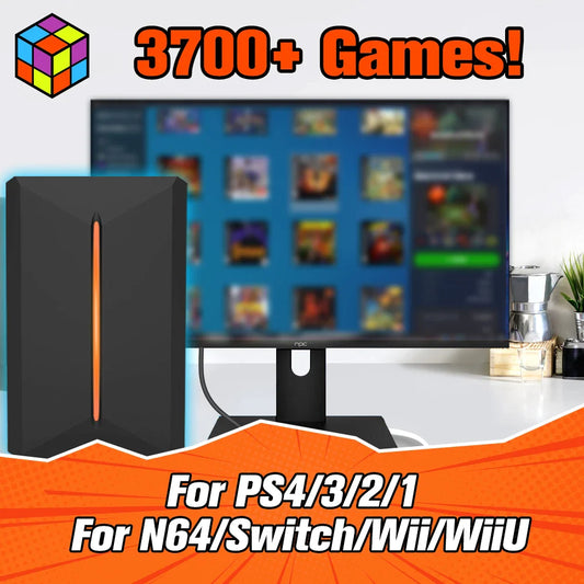 Launchbox Retro Gaming Hard Drive Console for PS4/PS3/PS2/WiiU/Wii/N64/DC/PS1 & PC with 3760+ 3D Games