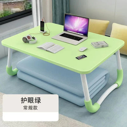 Foldable Laptop Desk for Bed & Sofa – Portable Lap Table with Cup, Book Holder, Drawer, and USB Slot